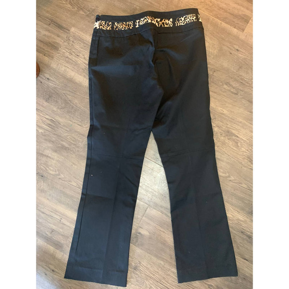 Cache Women's Black with Cheetah Dress Pants 10 - Picture 2 of 3